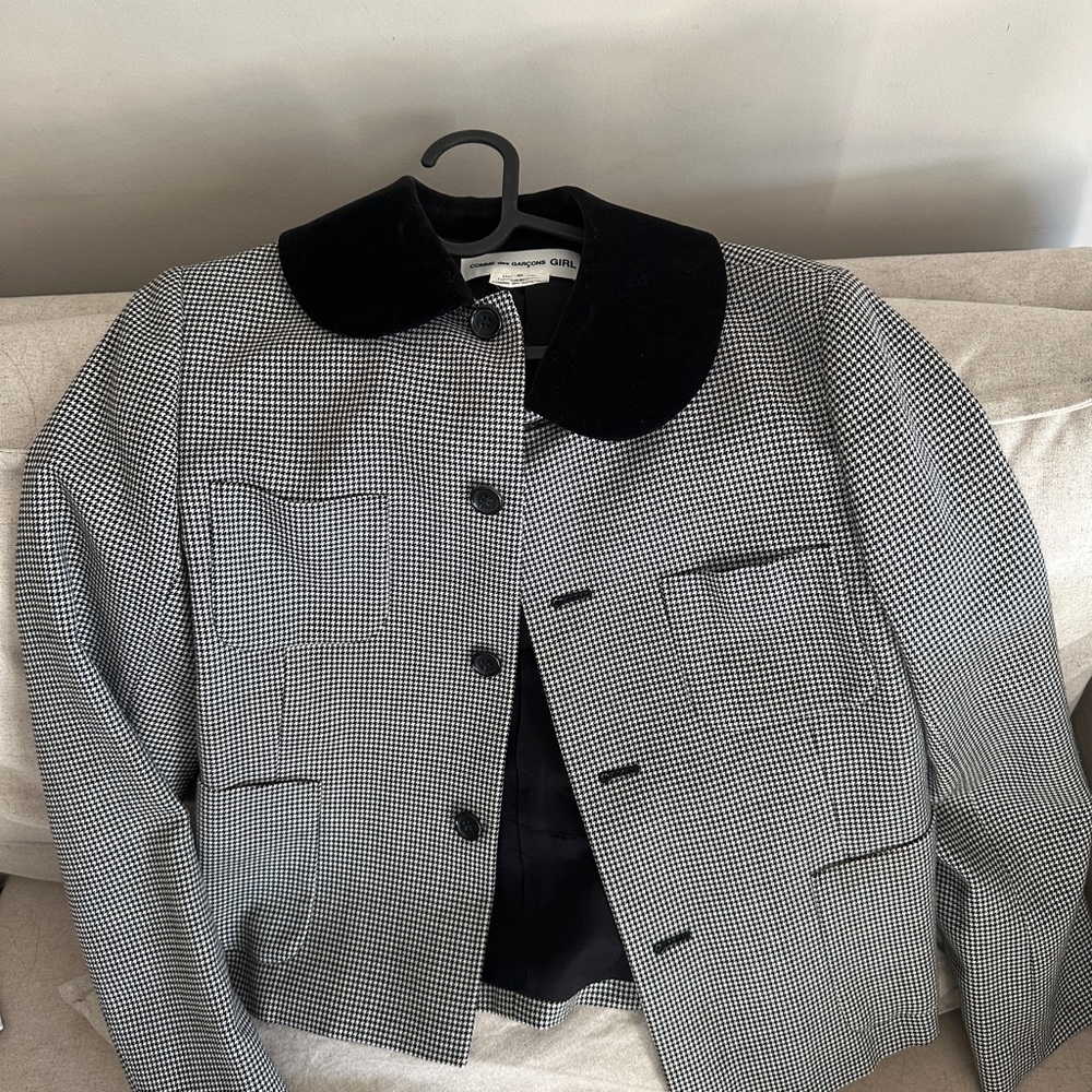 Comme des Garcons Black and White Houndstooth Blazer
